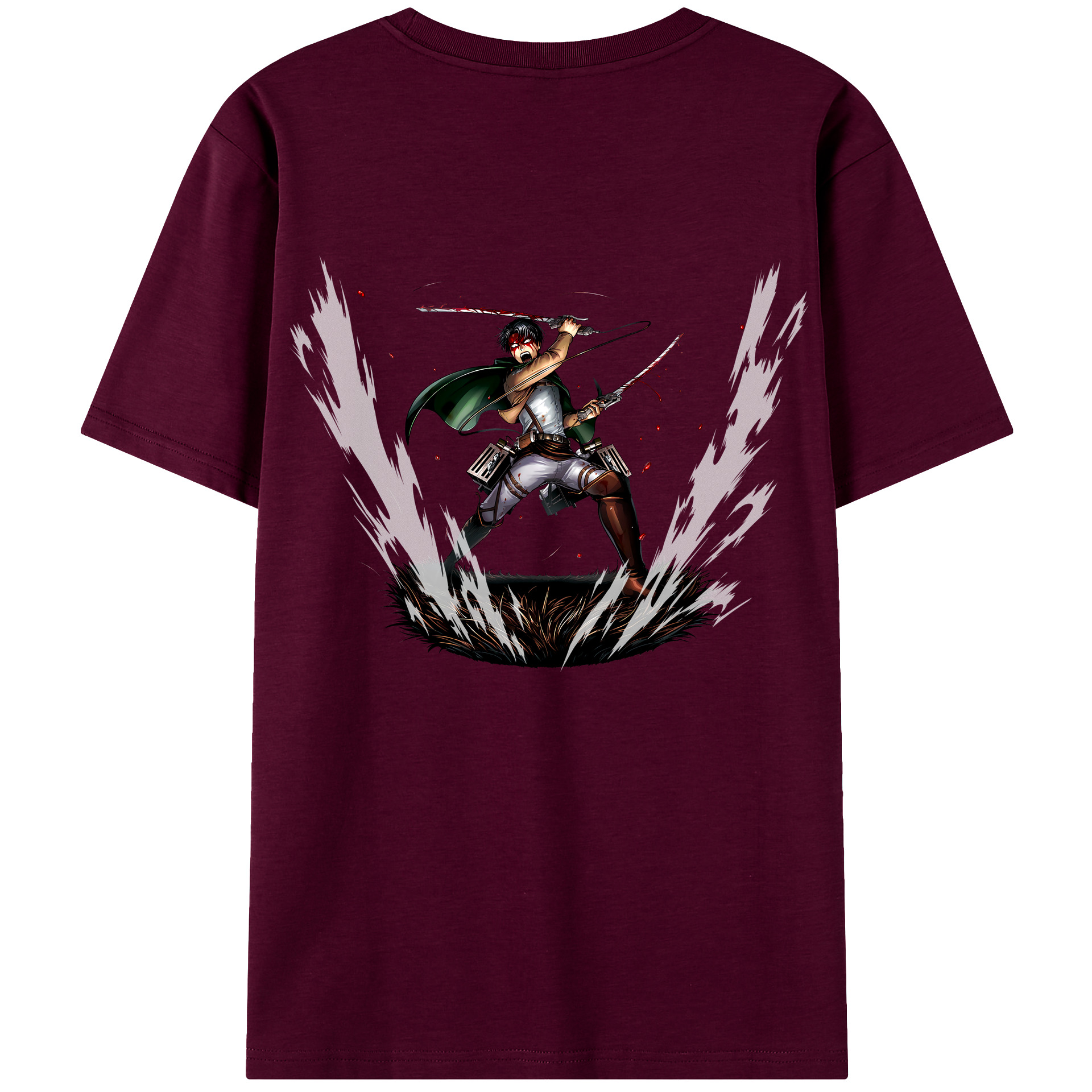 （画像用） 進撃の巨人 リヴァイ·アッカーマン Attack on Titan Levi Ackerman レディース半袖Tシャツ(バックプリント)